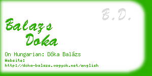 balazs doka business card