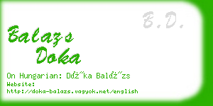 balazs doka business card